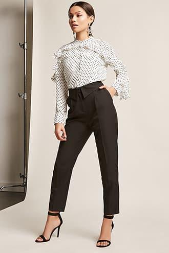 Forever21 High-waist Foldover Trousers