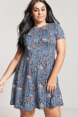 Forever21 Plus Size Paisley Floral Knit Dress