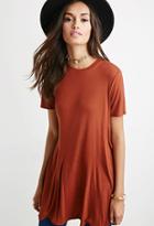 Forever21 High-slit Longline Ribbed Tee