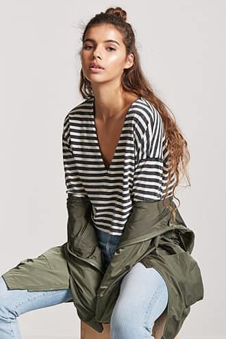 Forever21 Cropped Stripe Tee