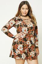 Forever21 Plus Women's  Plus Size Lace-up Romper