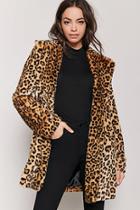 Forever21 Leopard Print Faux Fur Coat