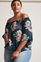 Forever21 Plus Size Off-the-shoulder Floral Top