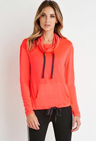 Forever21 Perforated Funnel-neck Pullover