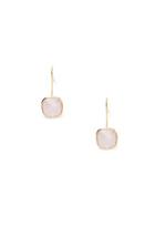 Forever21 Faux Stone Drop Earrings (gold/pink)