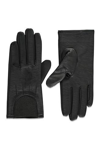 Forever21 Faux Leather Gloves (black)
