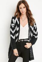 Forever21 Chevron-patterned Fuzzy Cardigan