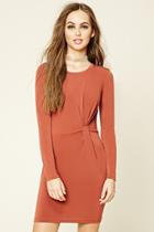 Forever21 Women's  Brick Knotted-front Bodycon Dress