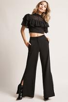 Forever21 Dark Pink Slit Wide-leg Pants