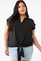 Forever21 Plus Size Crepe Tie-front Top