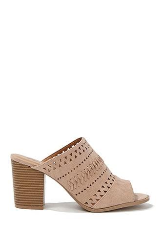 Forever21 Qupid Microfiber Cutout Peep Toe Heels