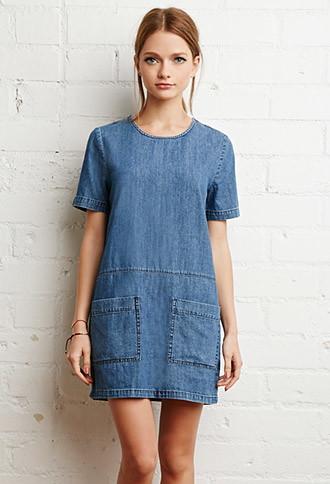 Forever21 Pocket Denim Shift Dress