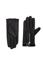 Forever21 Zippered Faux Leather Gloves