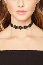 Forever21 Black Floral Crochet Lace Choker