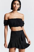 Forever21 Faux Suede Ruffle Skirt