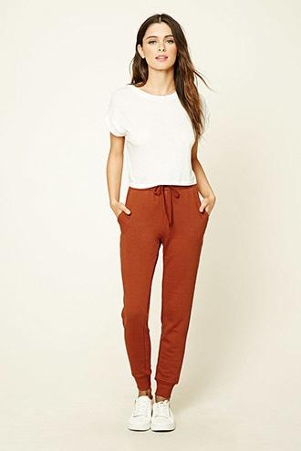 Forever21 Women's Amber French Terry Knit Sweatpants