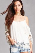 Forever21 Crocheted Open-shoulder Top