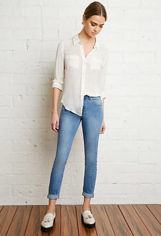 Forever21 Women's  Medium Denim Skinny Capri Jeans