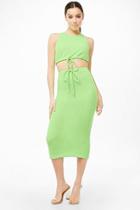 Forever21 Neon French Terry Crop Top & Midi Skirt Set