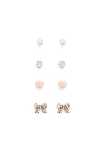 Forever21 Rhinestone Bow Earring Set