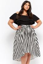 Forever21 Plus Size Striped High-low Skirt