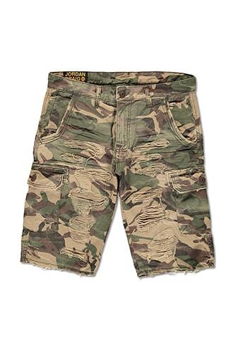 Forever21 Jordan Craig Distressed Camo Cargo Shorts