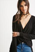 Forever21 Twist-front Lace-paneled Tunic