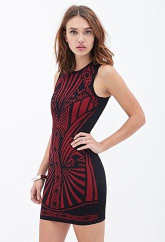 Forever21 Abstract Cutout Sweater Dress