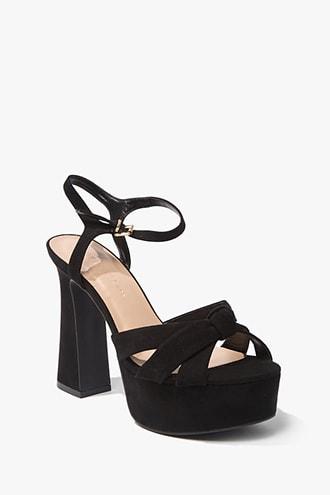 Forever21 Faux Suede Knotted Block Heels