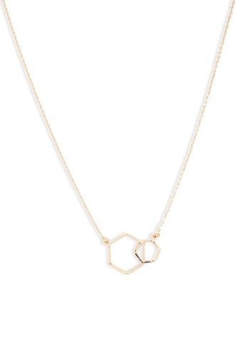 Forever21 Interlinked Hexagon Pendant Necklace