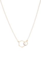 Forever21 Interlinked Hexagon Pendant Necklace