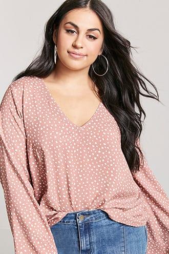 Forever21 Plus Size Woven Animal Print Top