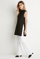 Forever21 Mock Neck Side-slit Top