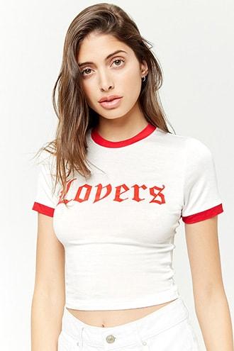 Forever21 Lovers Graphic Ringer Tee