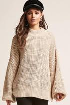 Forever21 Waffle Knit Balloon-sleeve Sweater