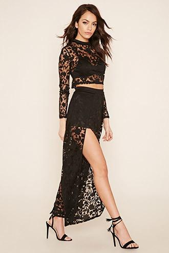 Forever21 Women's  Rise Of Dawn Sheer Lace Pants