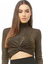 Forever21 Twisted Metallic Chevron Crop Top