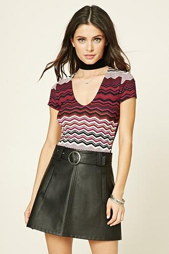 Forever21 Abstract Geo Scoop Top