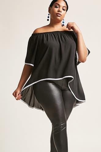 Forever21 Plus Size Off-the-shoulder High-low Top