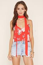 Forever21 Women's  Floral Cami And Scarf Set