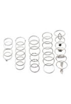 Forever21 Twisted Ring Set (silver)