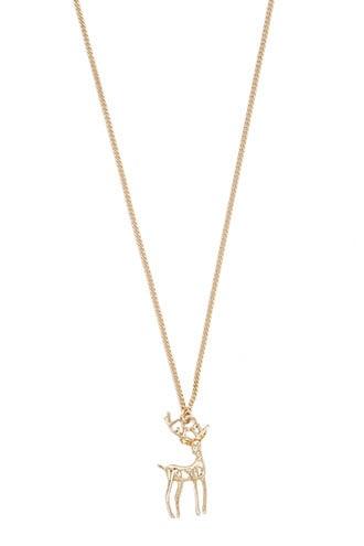 Forever21 Reindeer Pendant Chain Necklace