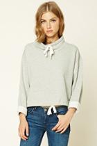 Forever21 Women's  Heather Grey Cowl Neck Pullover