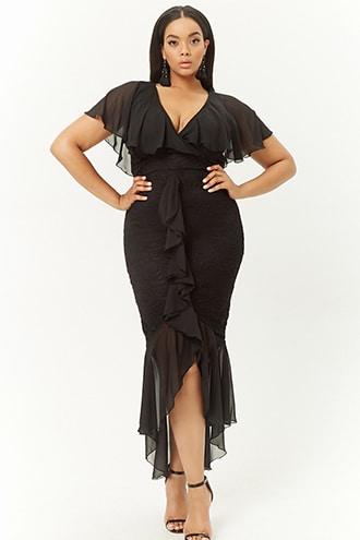 Forever21 Plus Size Ruffle Lace Mermaid Dress