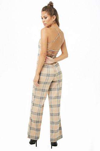 Forever21 Plaid Print Jumpsuit