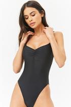 Forever21 Ruched Front One-piece Swimsuit