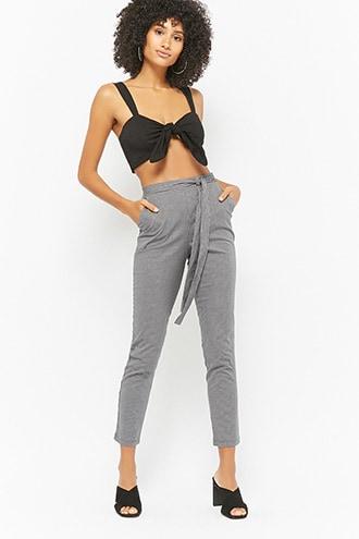 Forever21 Gingham Tie-waist Pants