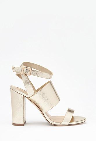 Forever21 Crackled Metallic Sandals