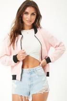 Forever21 Linen-blend Contrast-trim Jacket
