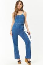 Forever21 Denim Wide-leg Jumpsuit